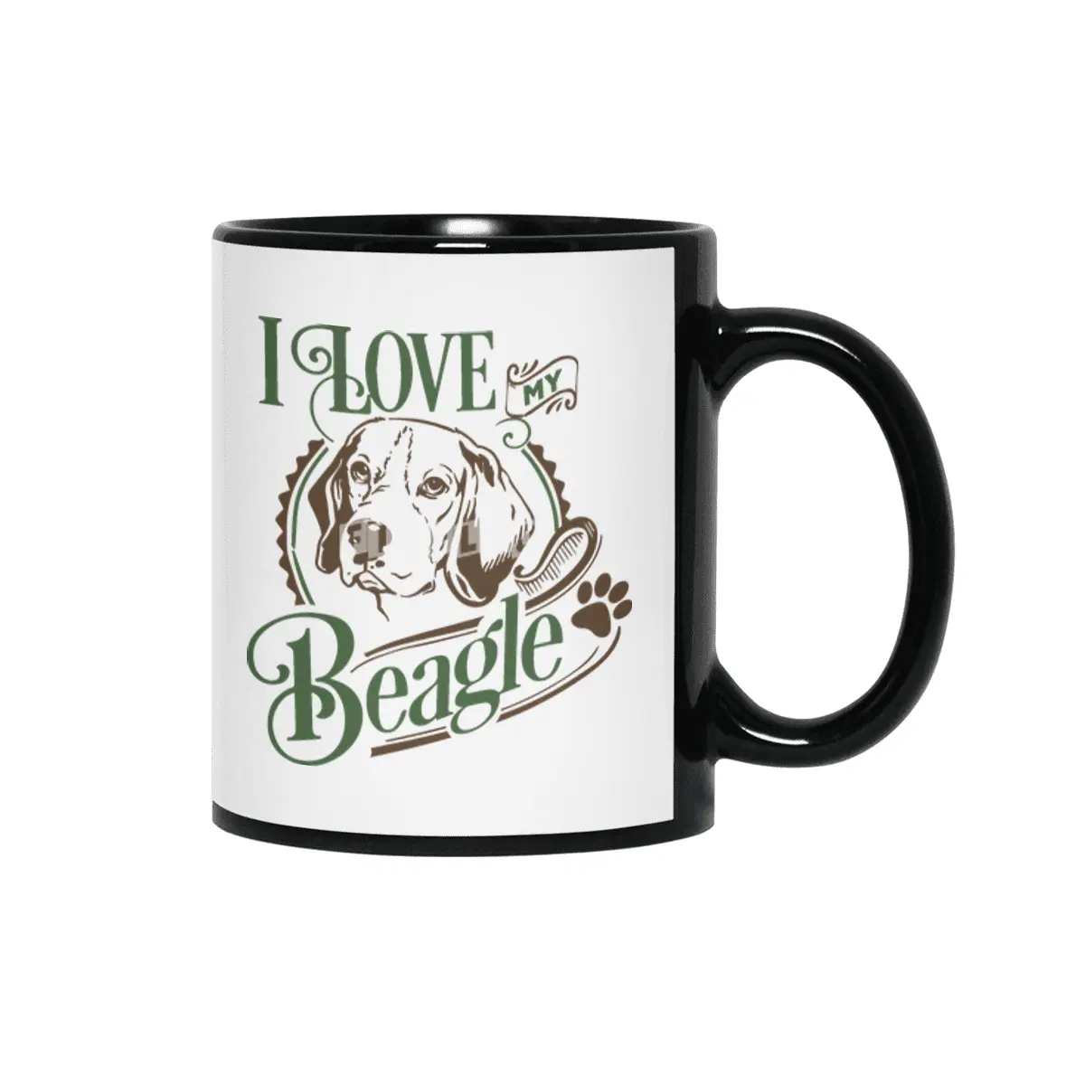 I Love My Beagle Siyah Kupa