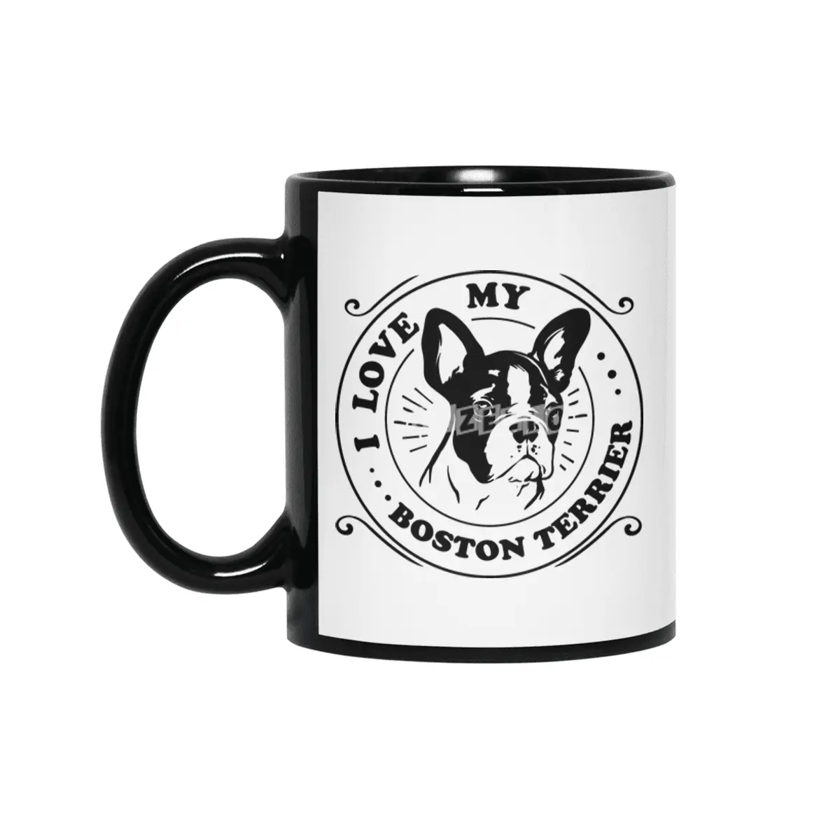 I Love My Boston Terrier Siyah Kupa