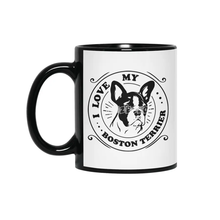 I Love My Boston Terrier Siyah Kupa