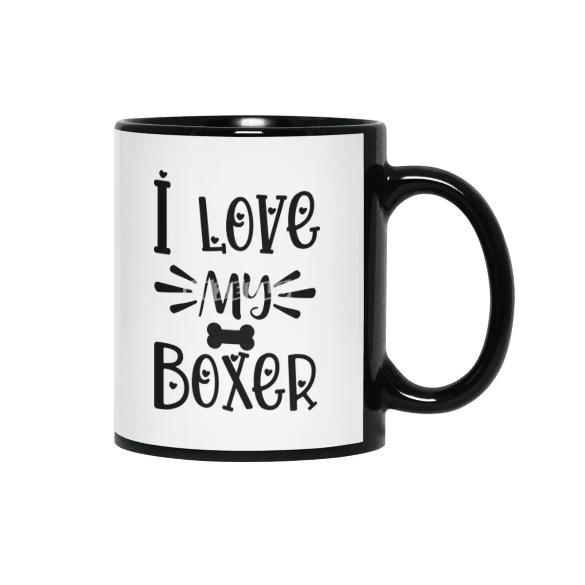 I Love My Boxer Siyah Kupa