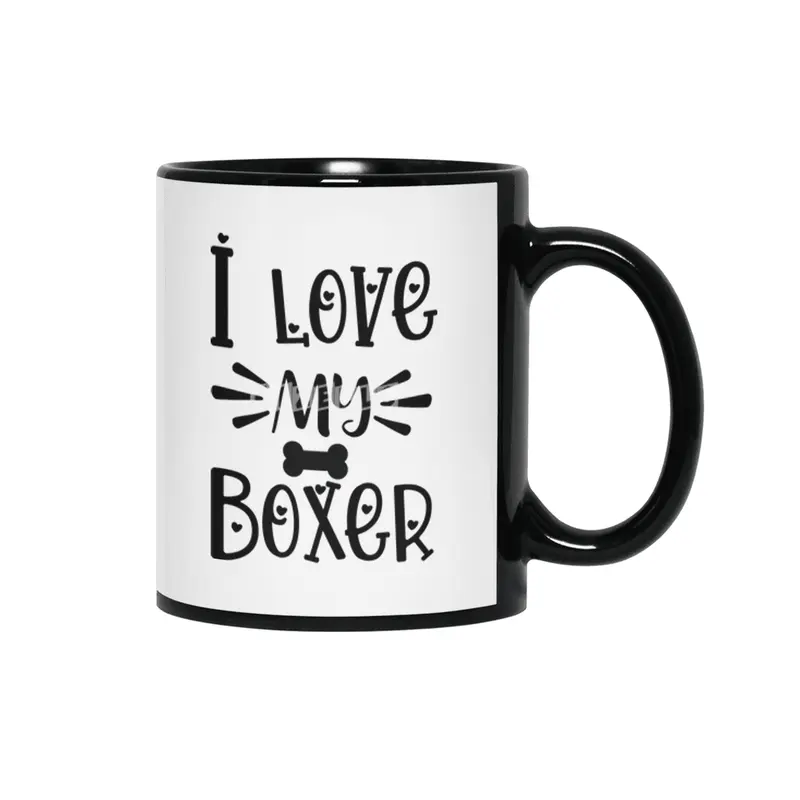 I Love My Boxer Siyah Kupa