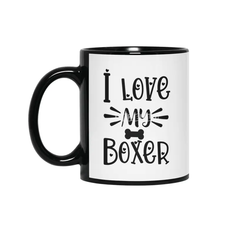 I Love My Boxer Siyah Kupa