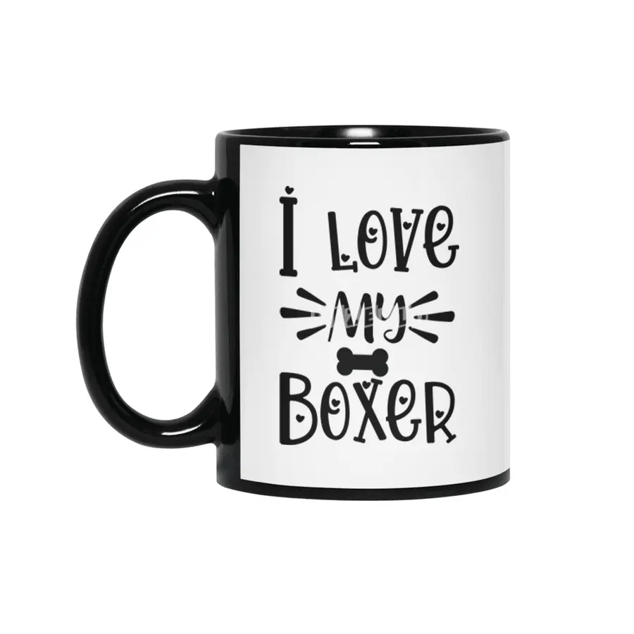 I Love My Boxer Siyah Kupa