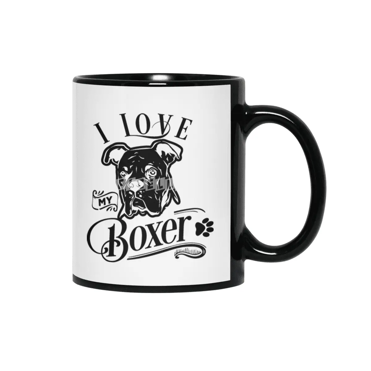 I Love My Boxer Siyah Kupa