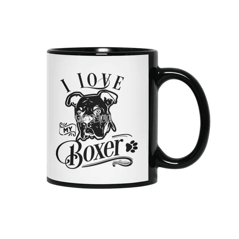 I Love My Boxer Siyah Kupa