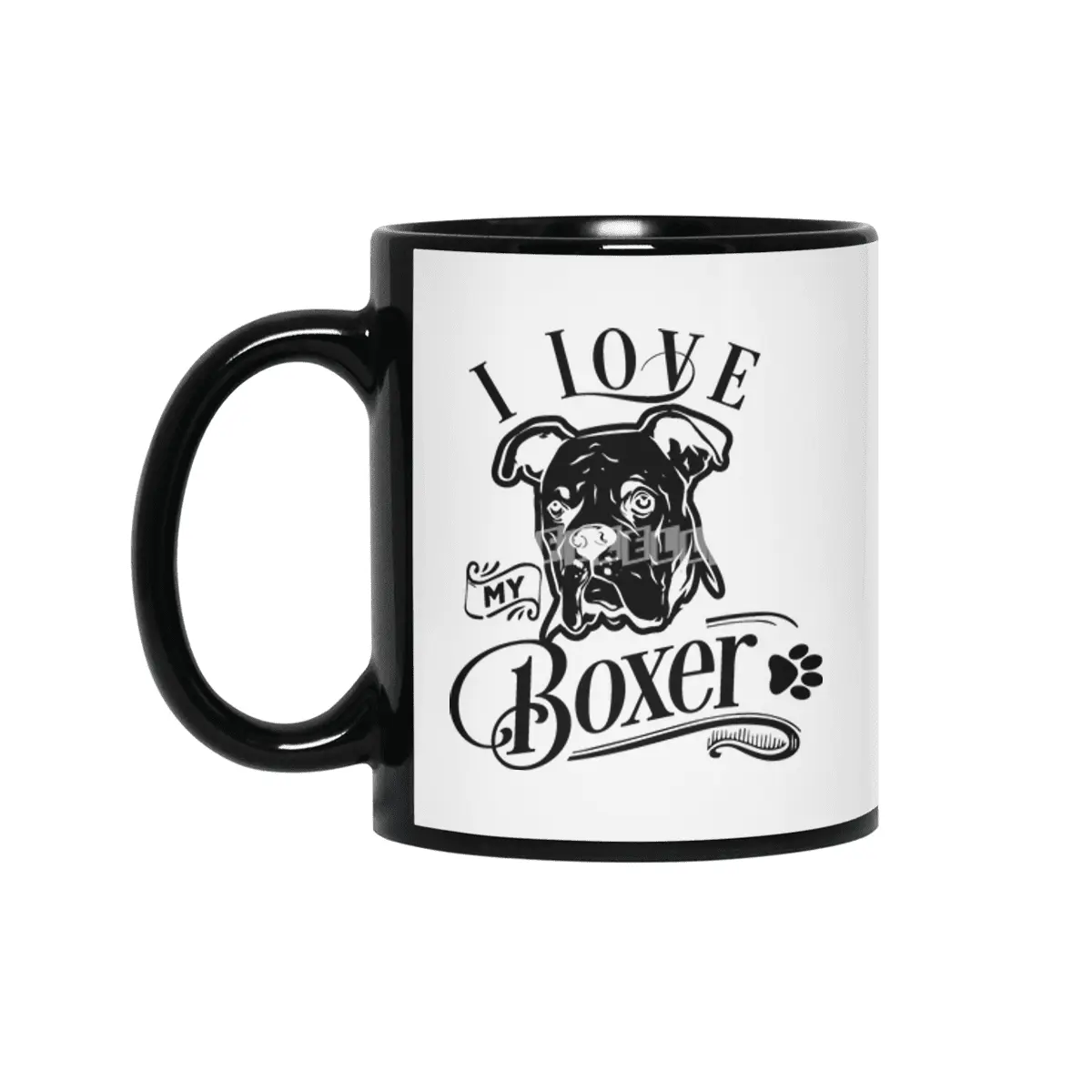 I Love My Boxer Siyah Kupa