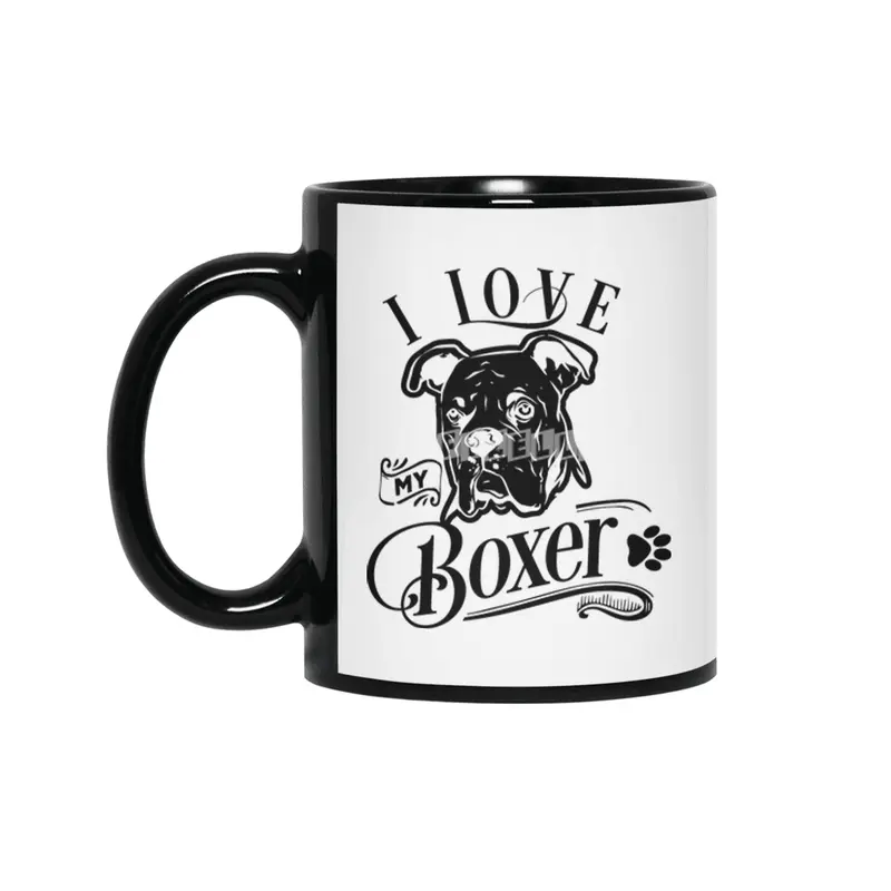 I Love My Boxer Siyah Kupa
