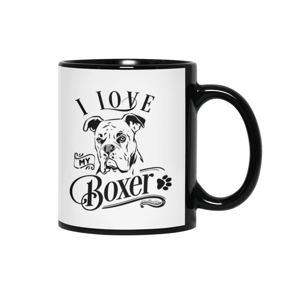 I Love My Boxer Siyah Kupa