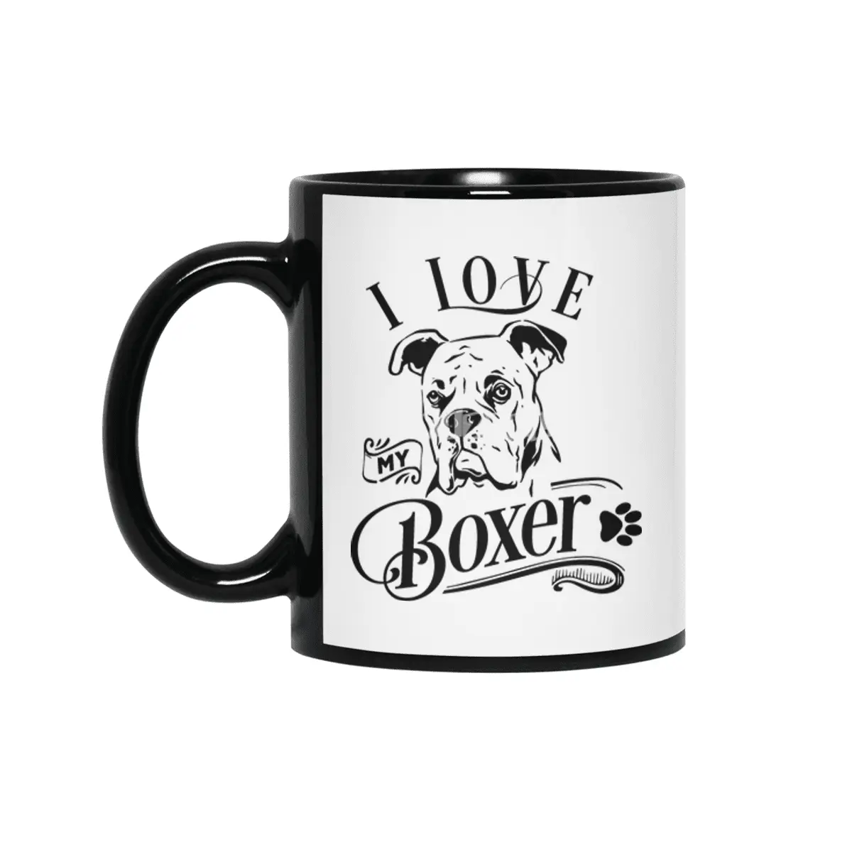 I Love My Boxer Siyah Kupa
