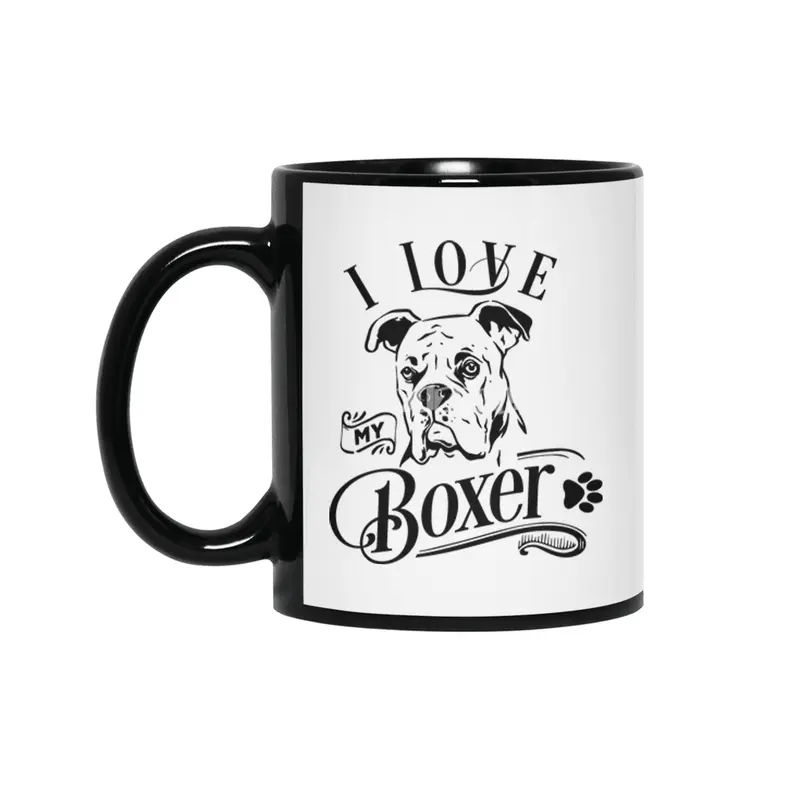 I Love My Boxer Siyah Kupa