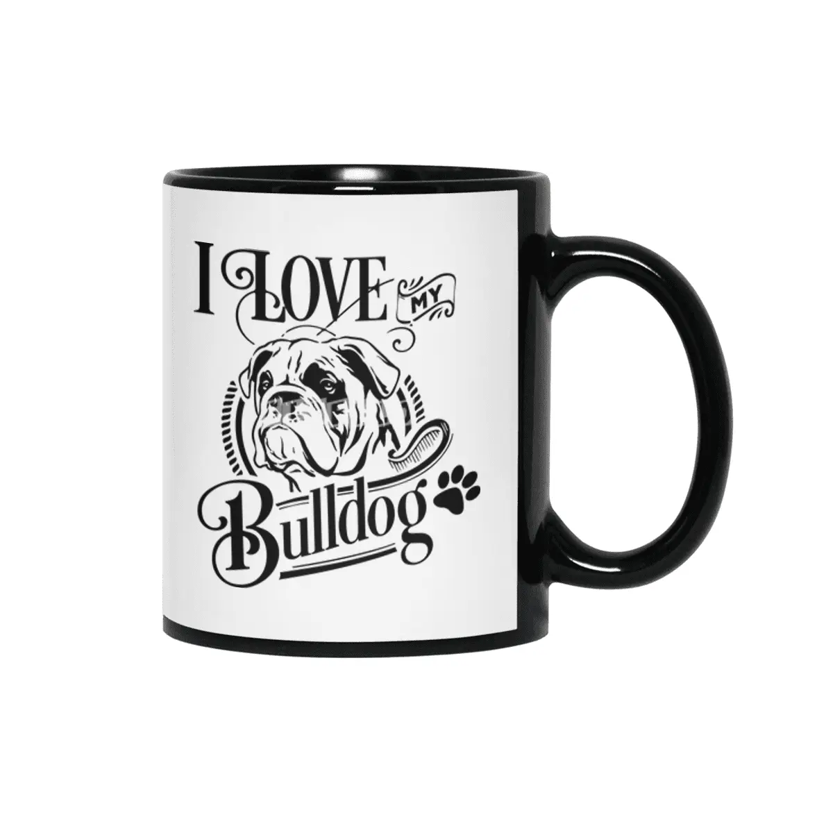 I Love My Bulldog Siyah Kupa