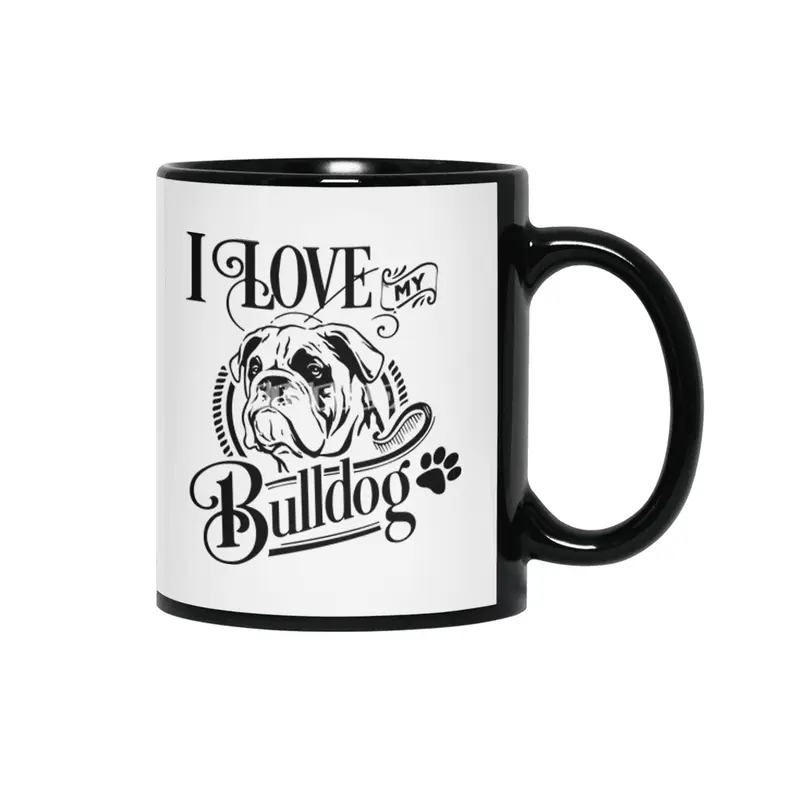I Love My Bulldog Siyah Kupa