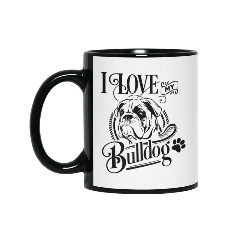 I Love My Bulldog Siyah Kupa