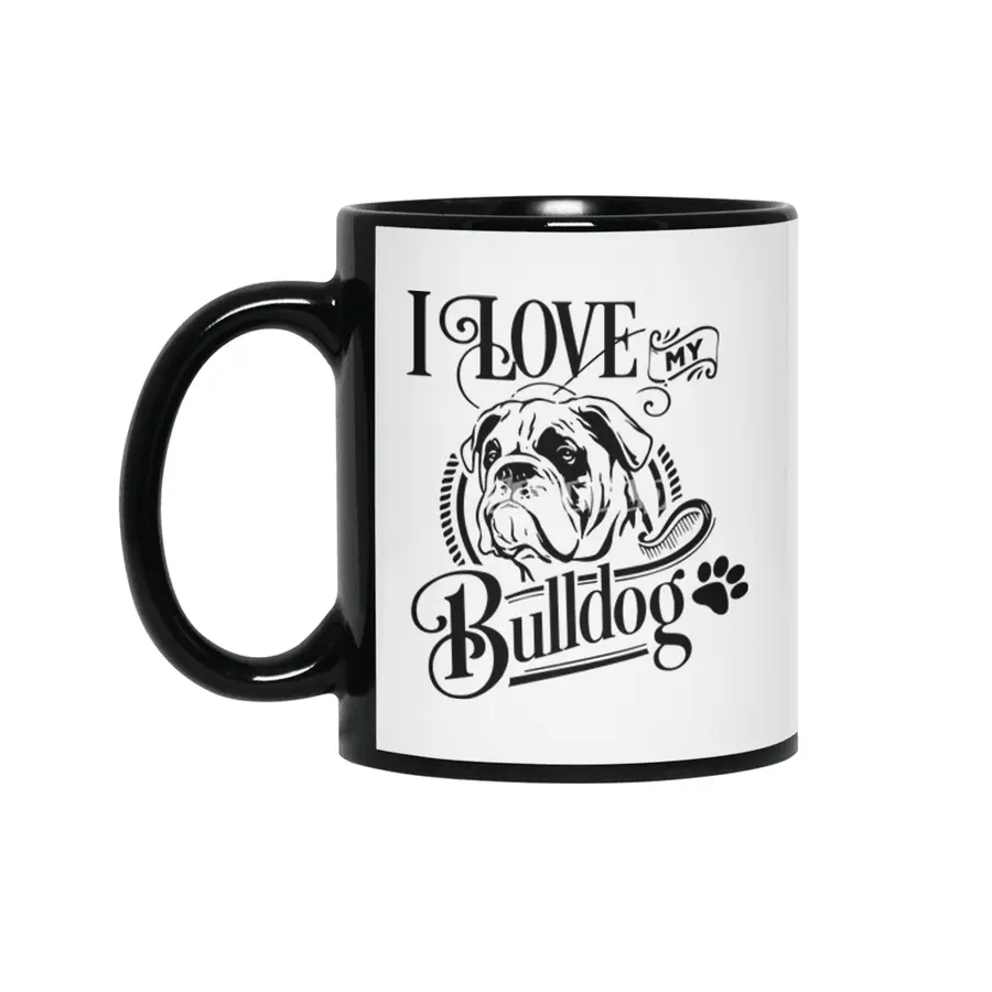 I Love My Bulldog Siyah Kupa
