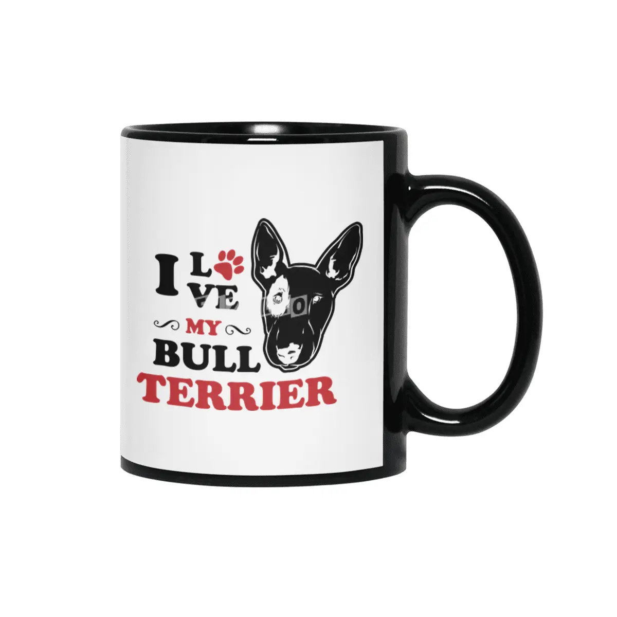 I Love My Bullterrier Siyah Kupa