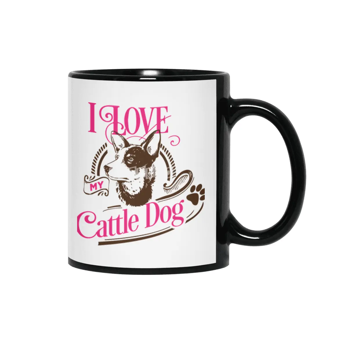 I Love My Cattle Dog Siyah Kupa