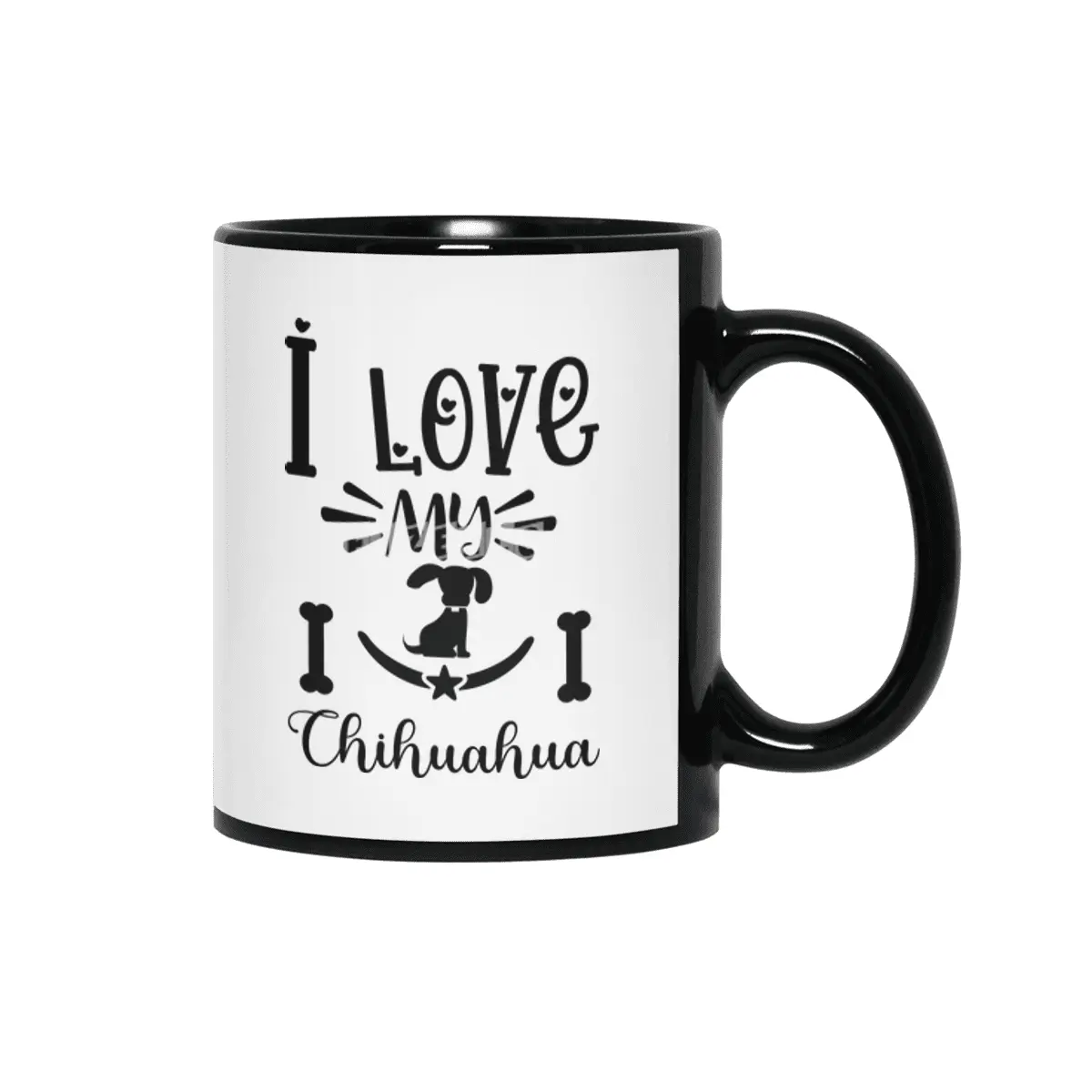 I Love My Chihuahua Siyah Kupa