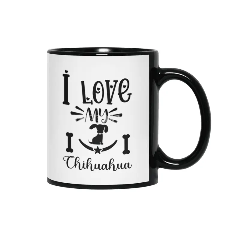 I Love My Chihuahua Siyah Kupa