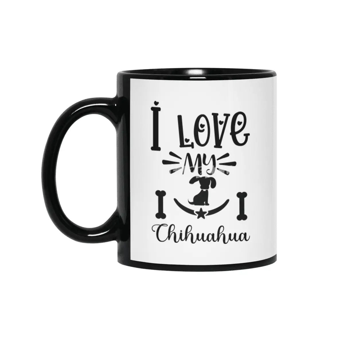 I Love My Chihuahua Siyah Kupa