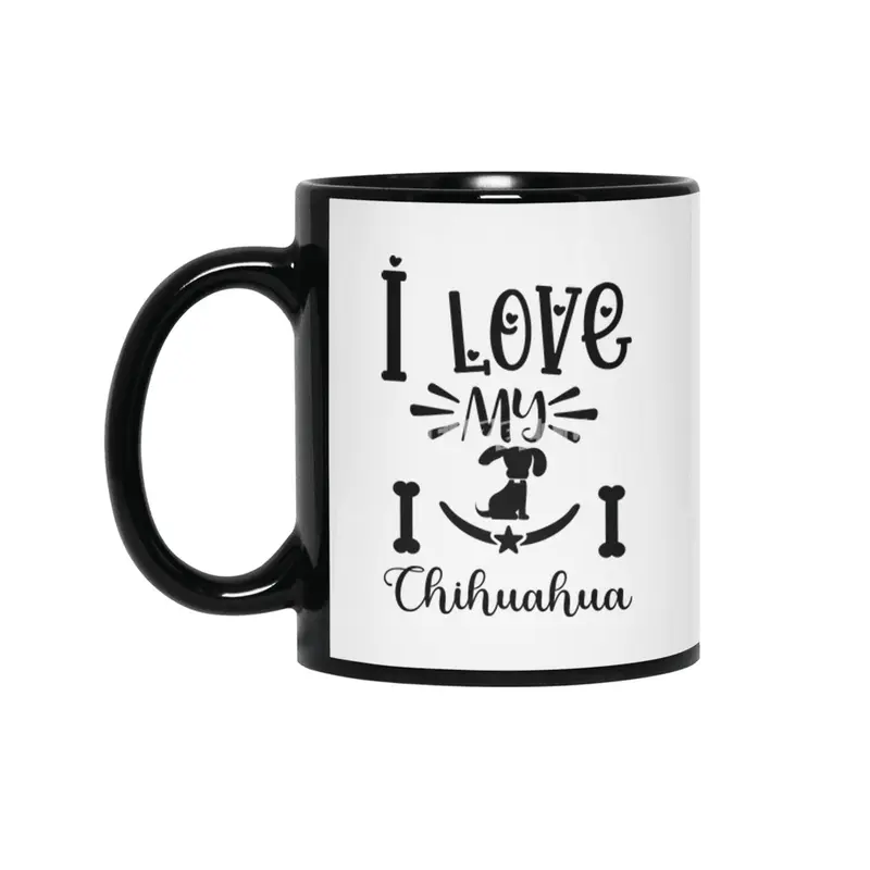 I Love My Chihuahua Siyah Kupa