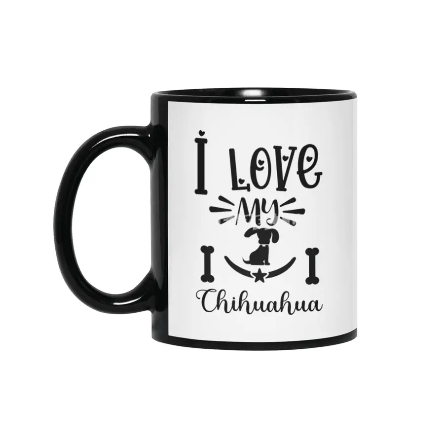 I Love My Chihuahua Siyah Kupa