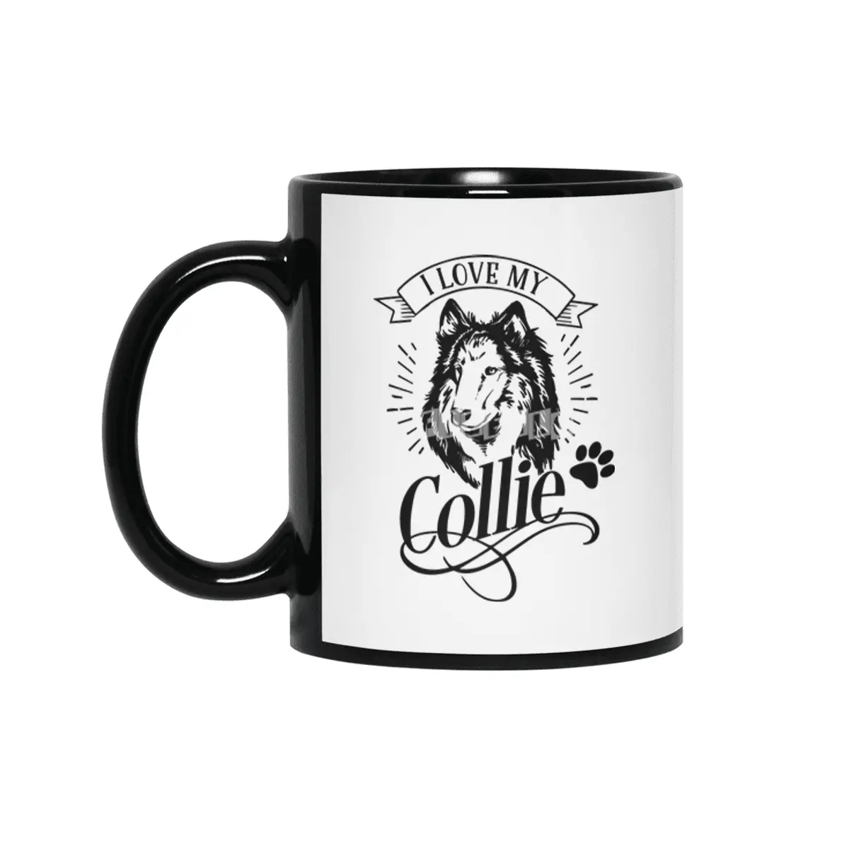 I Love My Collie Siyah Kupa