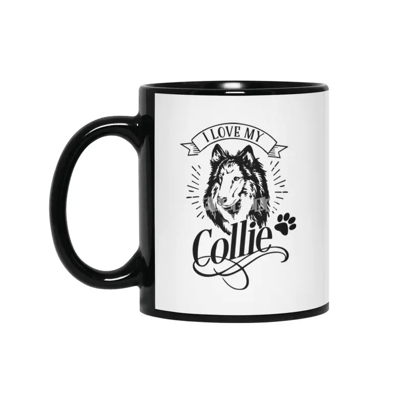 I Love My Collie Siyah Kupa