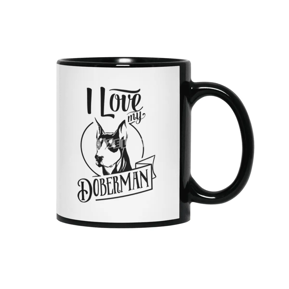 I Love My Doberman Siyah Kupa