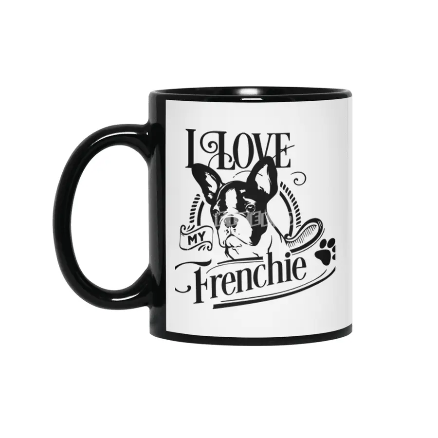 I Love My Frenchie Siyah Kupa