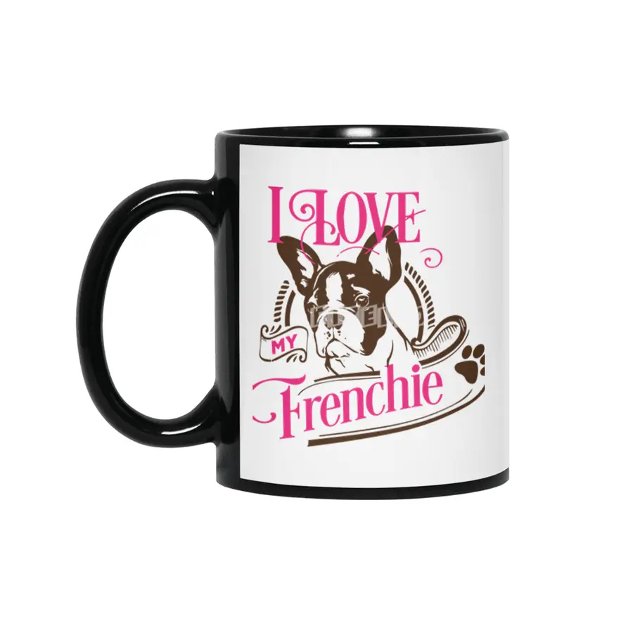 I Love My Frenchie Siyah Kupa