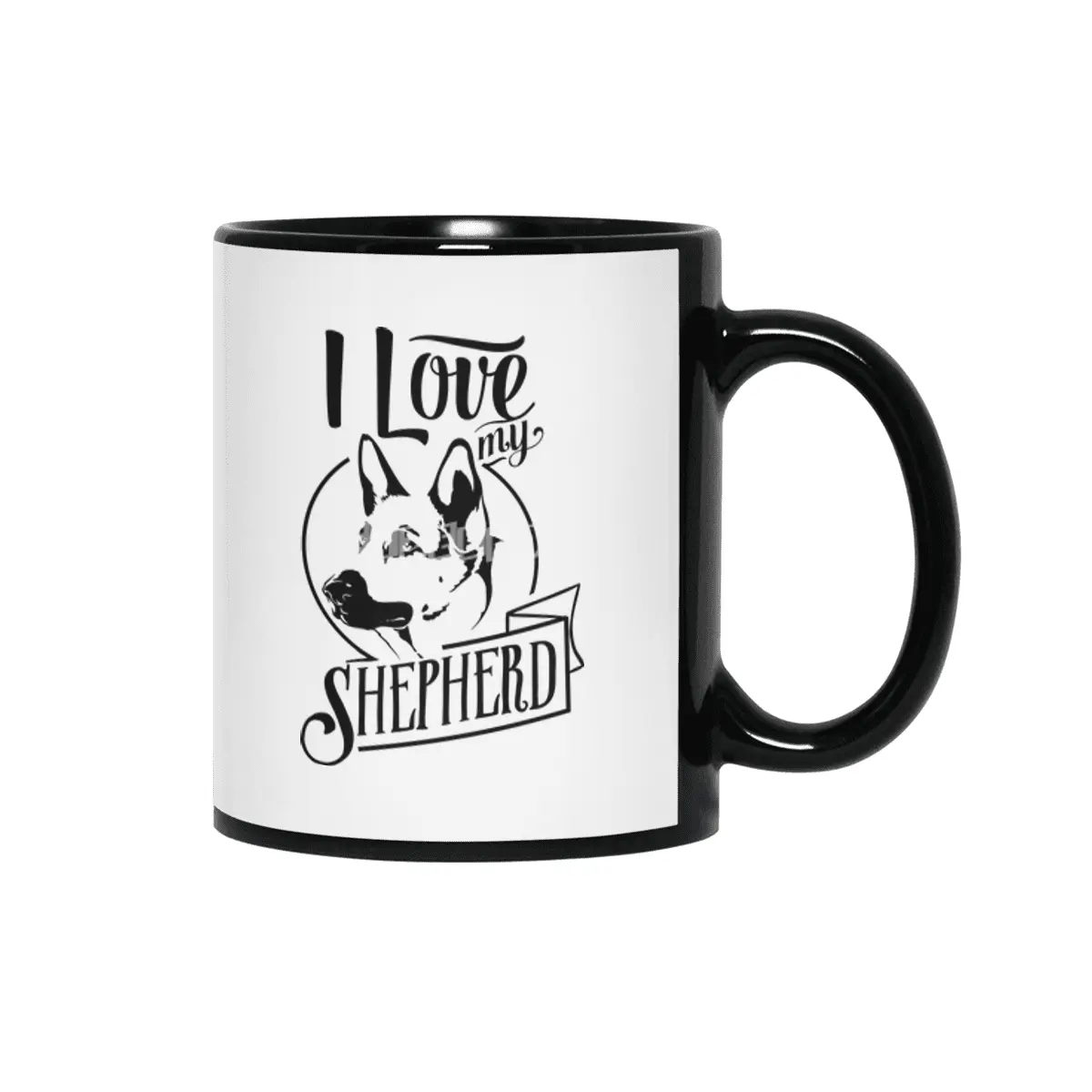 I Love My German Shepherd Siyah Kupa