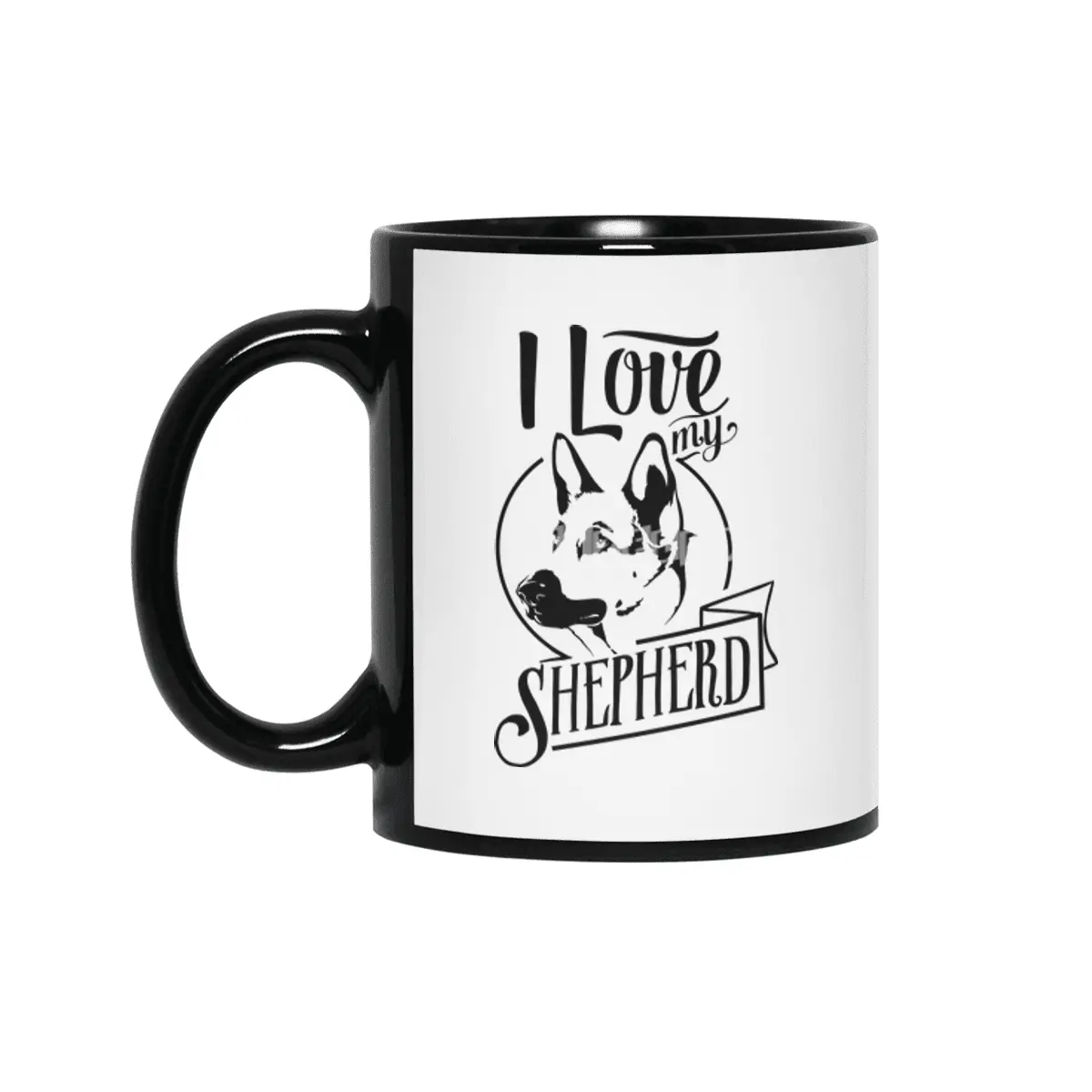 I Love My German Shepherd Siyah Kupa