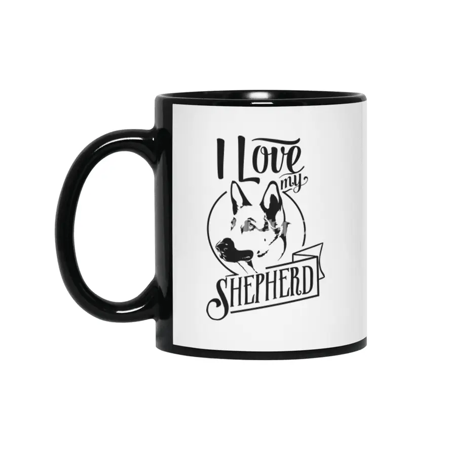 I Love My German Shepherd Siyah Kupa