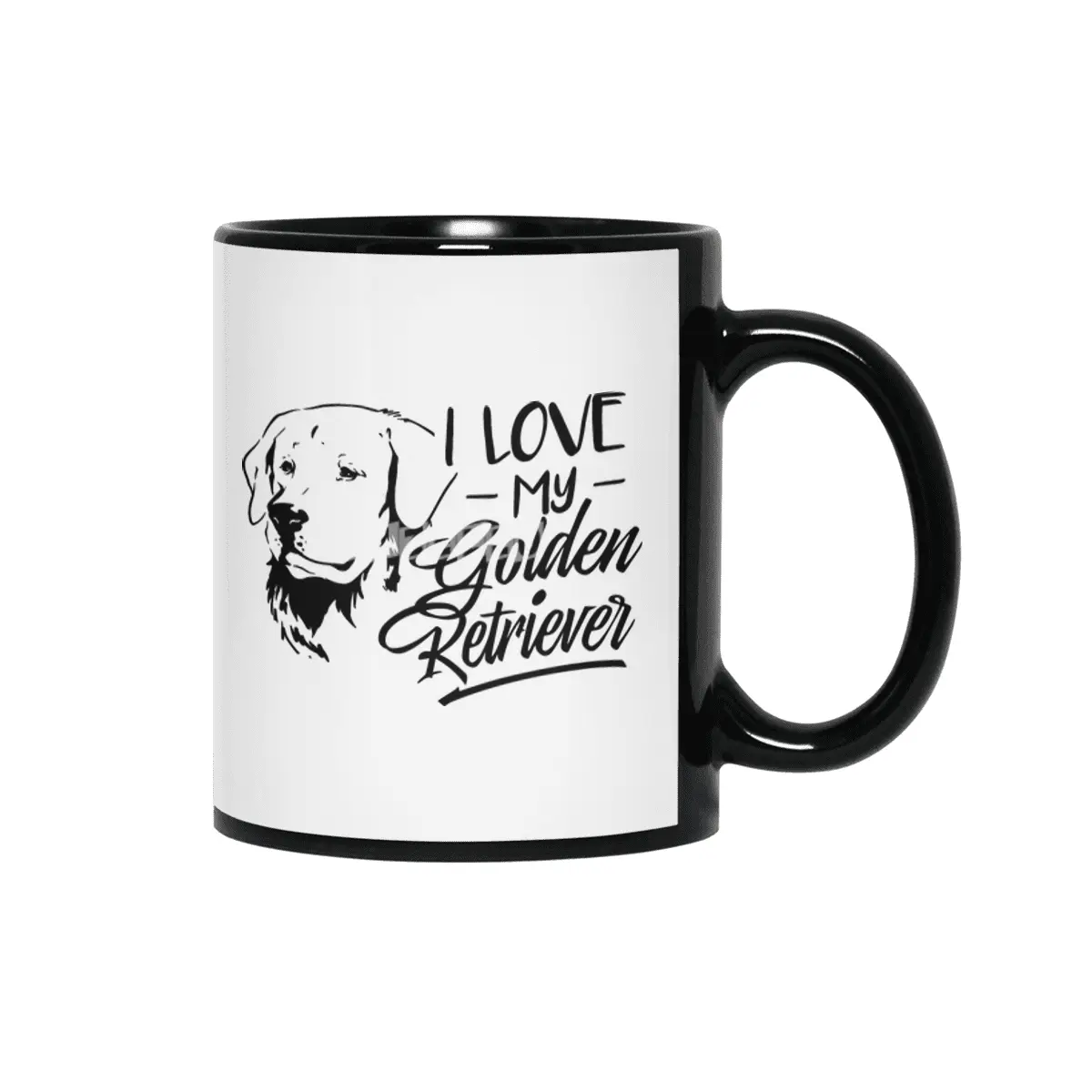 I Love My Golden Retriever Siyah Kupa