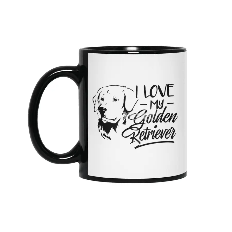 I Love My Golden Retriever Siyah Kupa