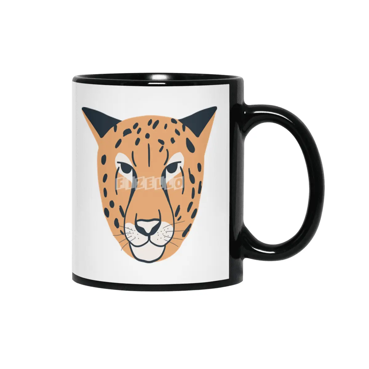 Abstract Cheetah Siyah Kupa