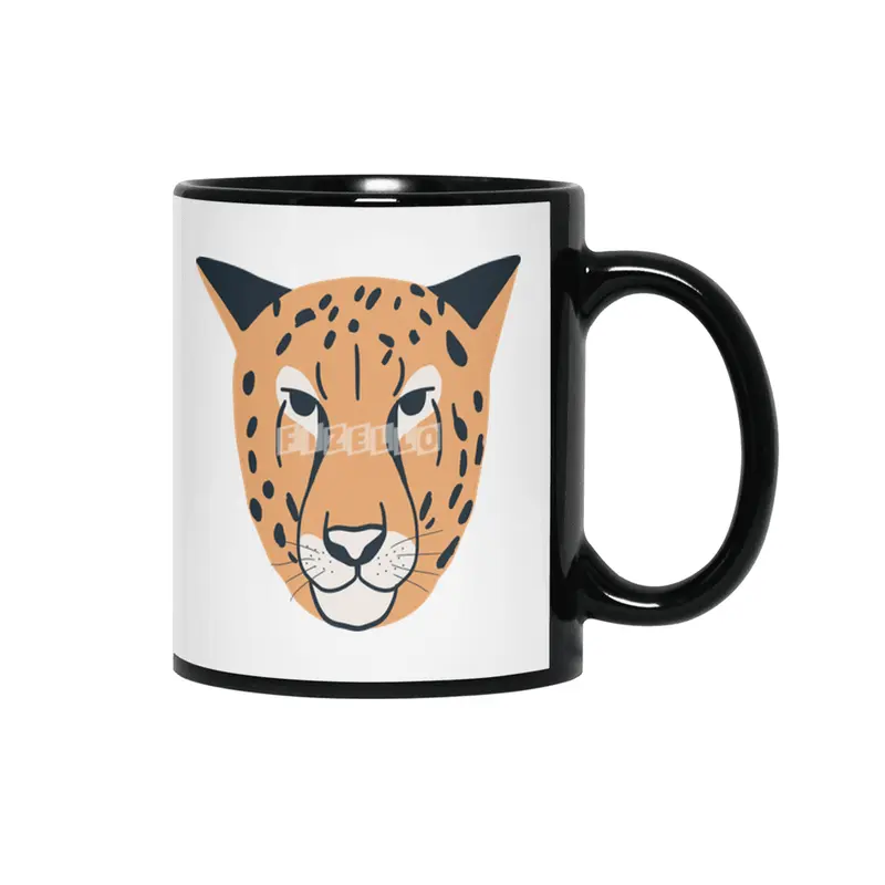 Abstract Cheetah Siyah Kupa