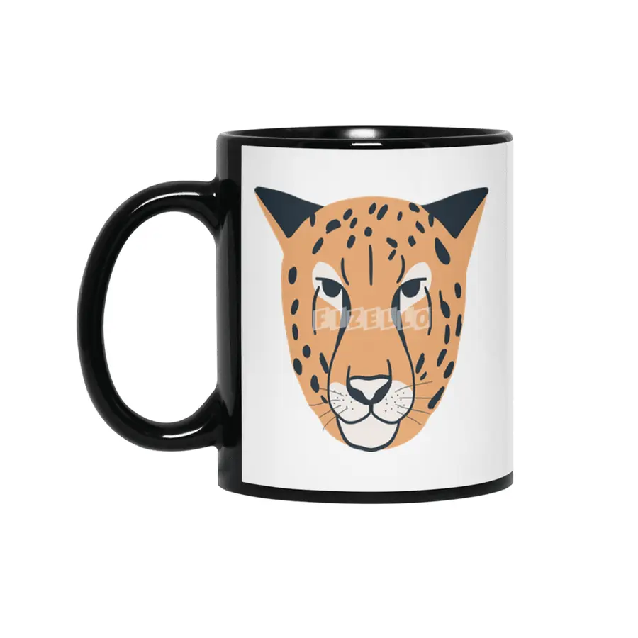 Abstract Cheetah Siyah Kupa
