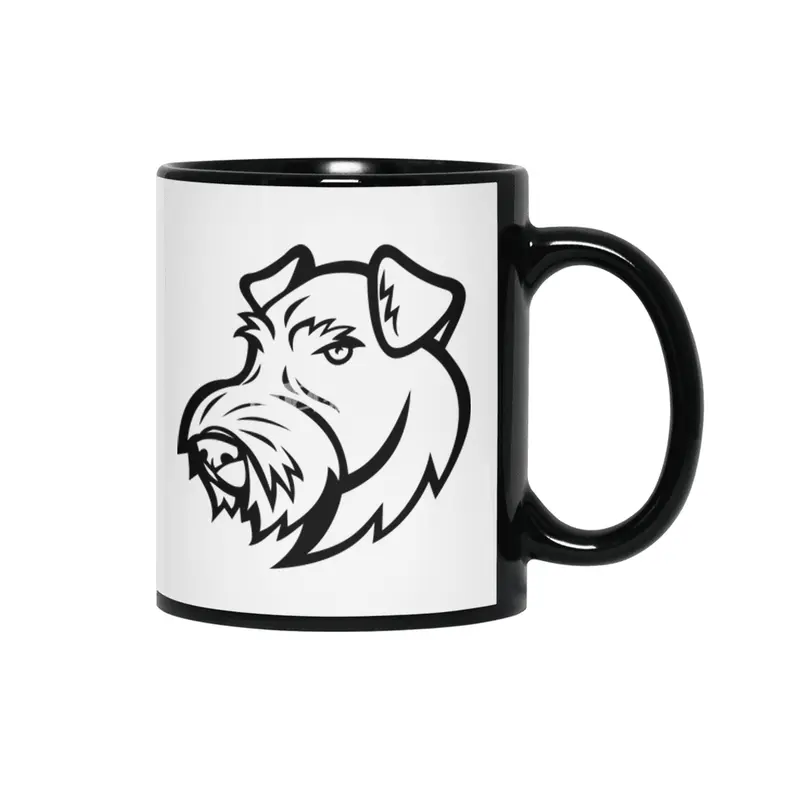 Airedale Terrier Head Siyah Kupa