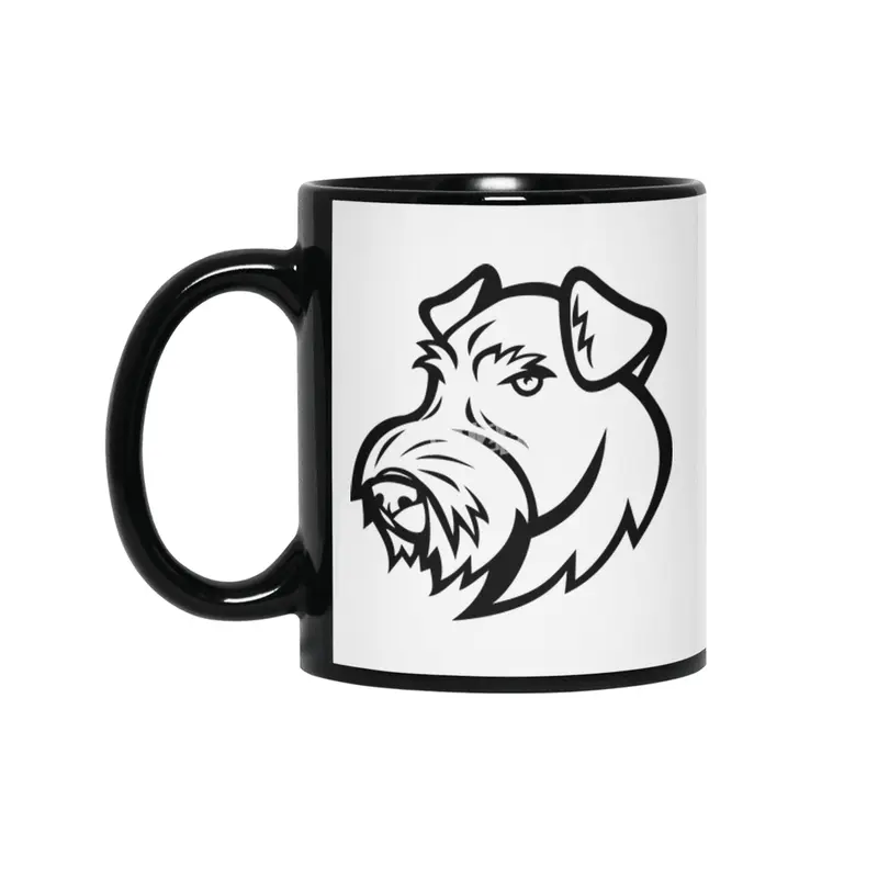 Airedale Terrier Head Siyah Kupa