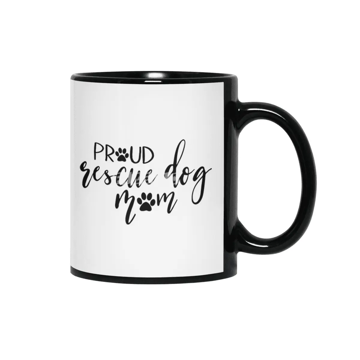 Proud Rescue Dog Mom Siyah Kupa
