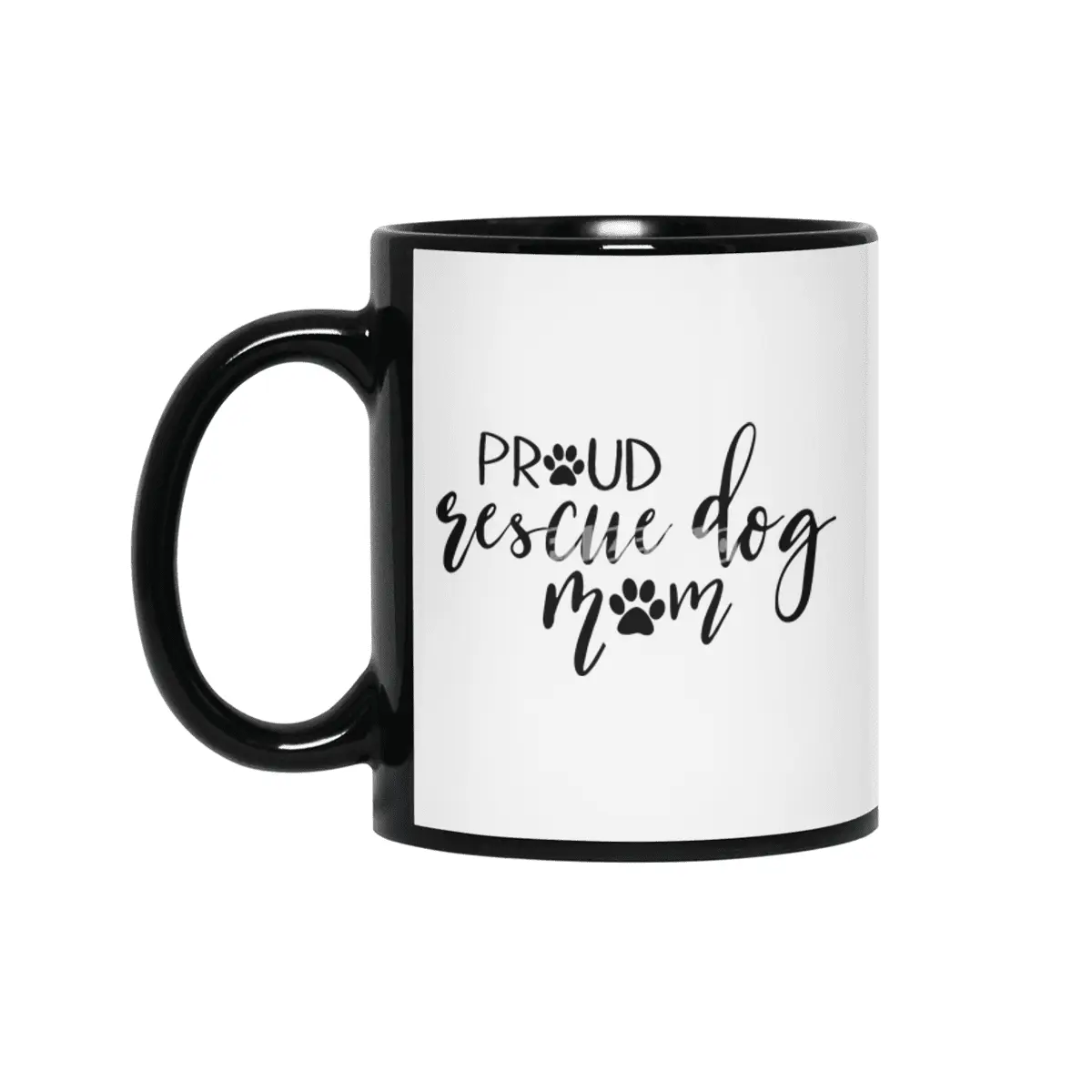 Proud Rescue Dog Mom Siyah Kupa