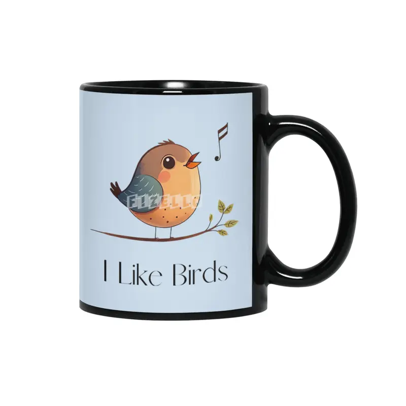 I like Birds Siyah Kupa