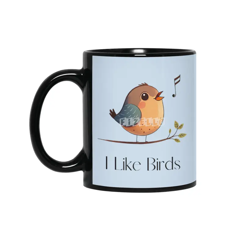 I like Birds Siyah Kupa