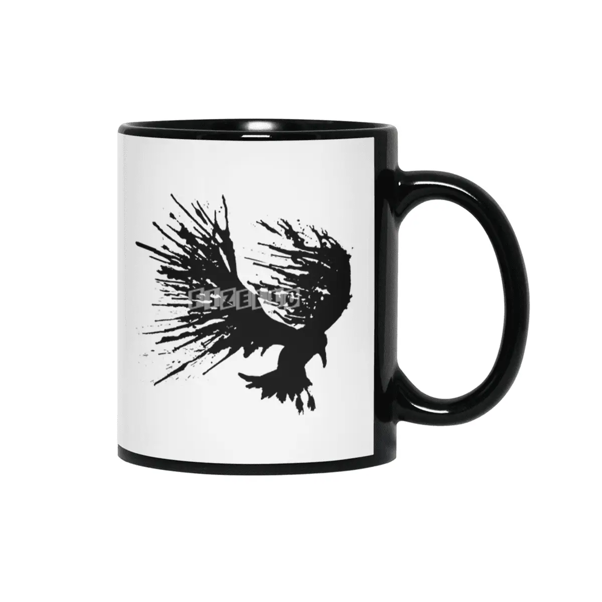 Bird Splatter Black Siyah Kupa