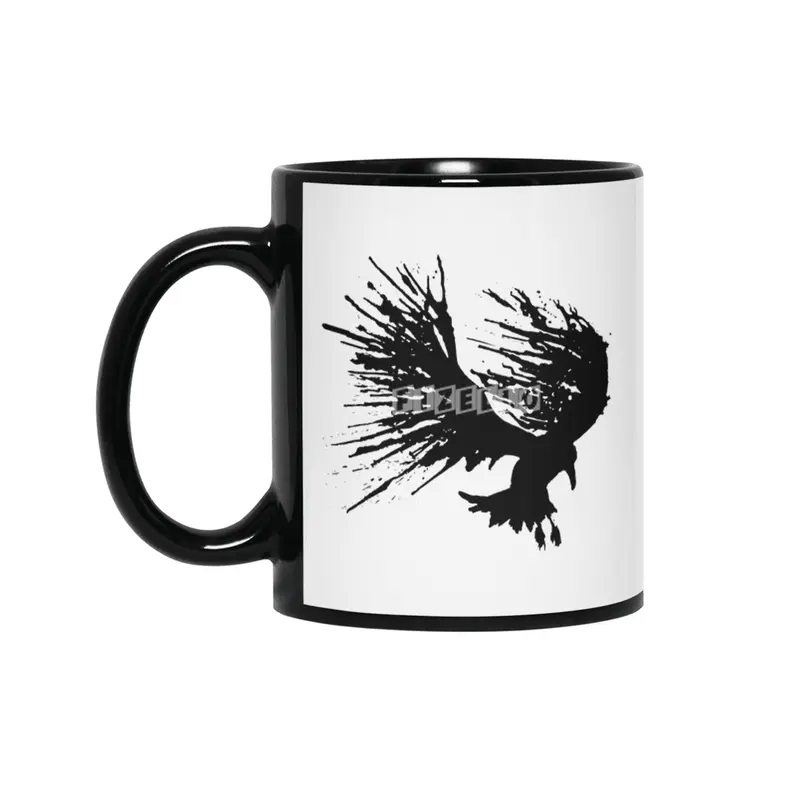 Bird Splatter Black Siyah Kupa