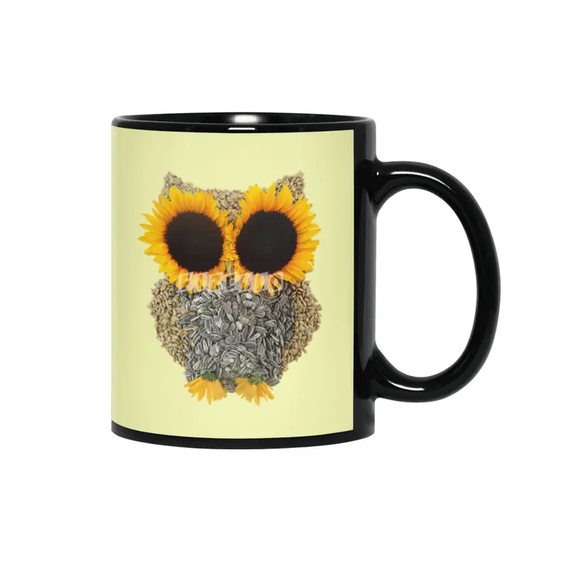 Hoot! Day Owl! Siyah Kupa