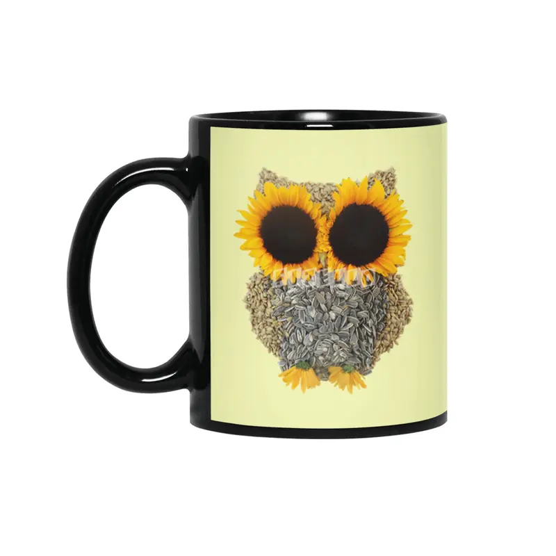 Hoot! Day Owl! Siyah Kupa
