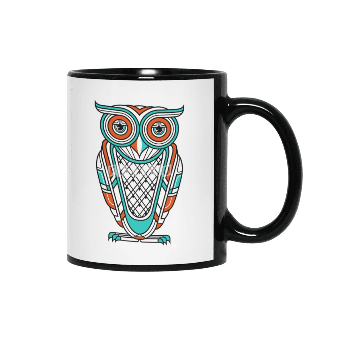 Art Deco Owl Siyah Kupa