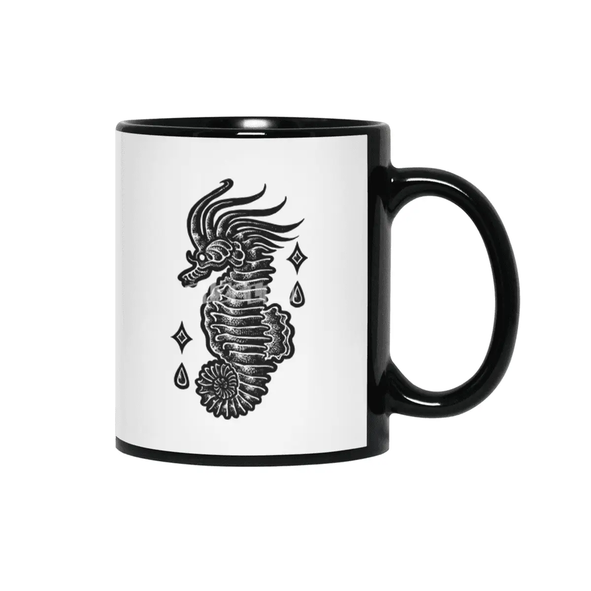 Sea Horse awesome1 Siyah Kupa